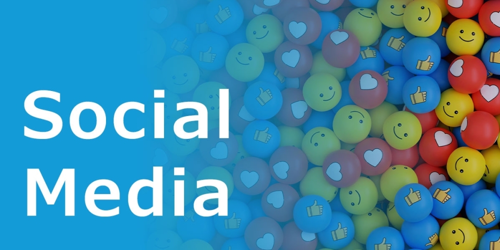 social media icons as balls in a pile together